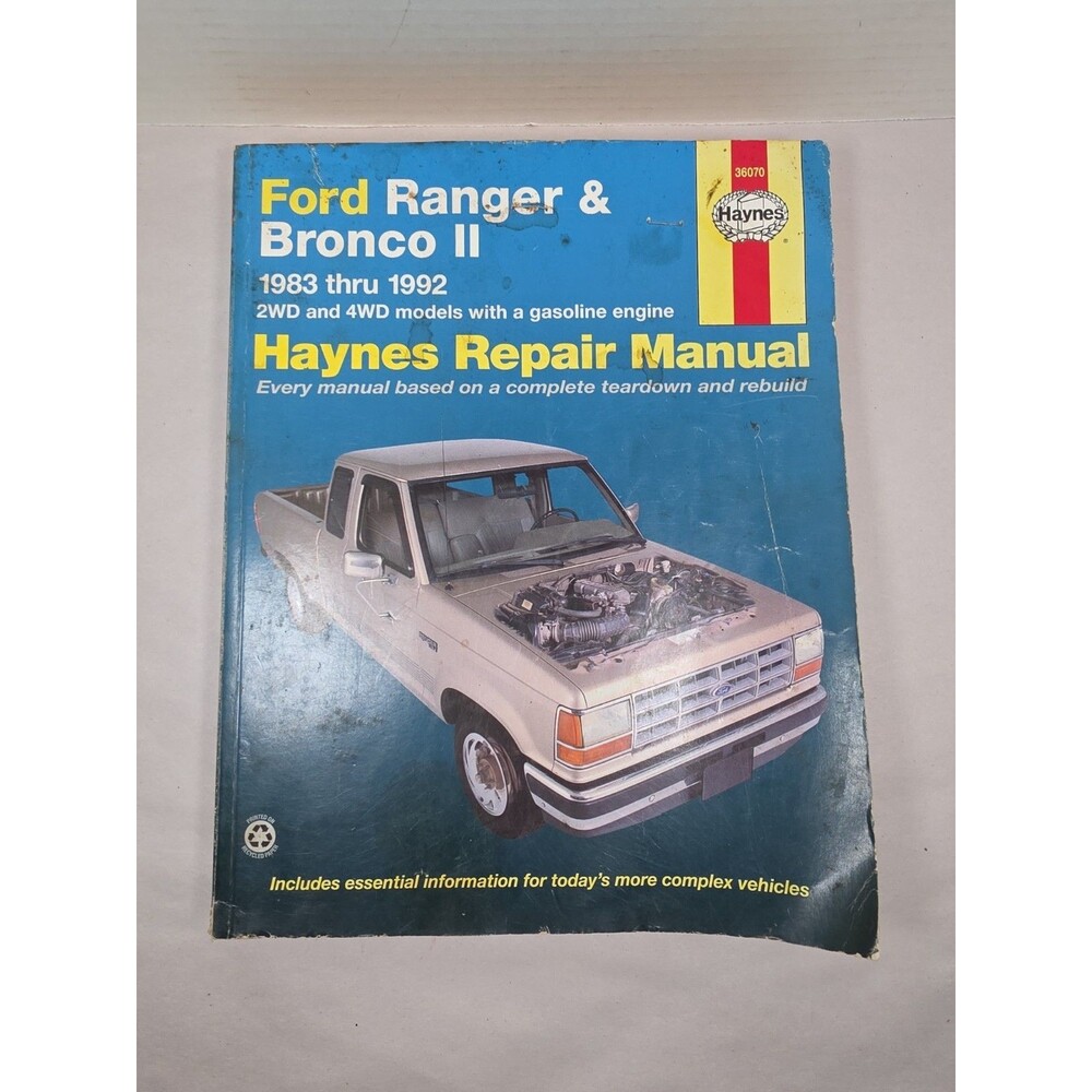 Ford Ranger & Bronco II 1983-1992 HAYNES Repair Manual 36070 2WD 4WD gas engine